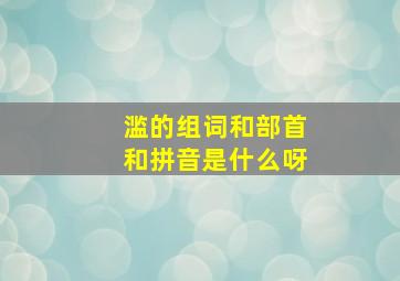 滥的组词和部首和拼音是什么呀