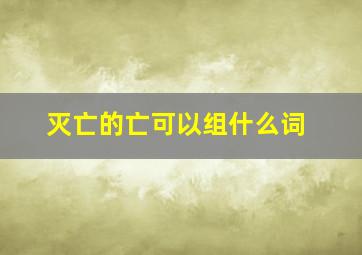 灭亡的亡可以组什么词