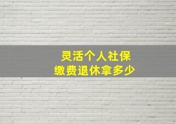 灵活个人社保缴费退休拿多少