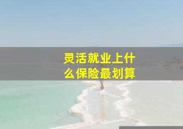 灵活就业上什么保险最划算