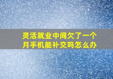 灵活就业中间欠了一个月手机能补交吗怎么办