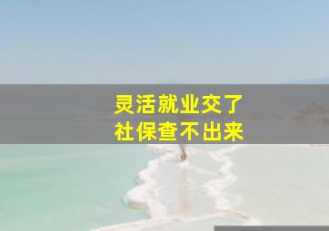 灵活就业交了社保查不出来