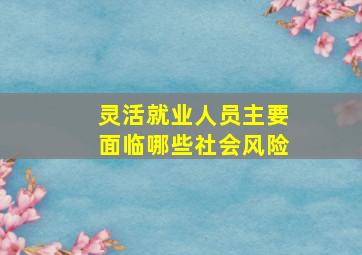 灵活就业人员主要面临哪些社会风险