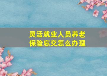 灵活就业人员养老保险忘交怎么办理