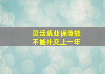 灵活就业保险能不能补交上一年