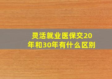 灵活就业医保交20年和30年有什么区别