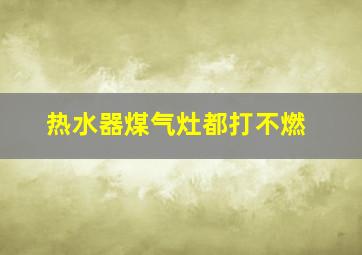 热水器煤气灶都打不燃