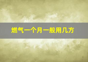 燃气一个月一般用几方