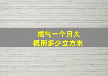 燃气一个月大概用多少立方米