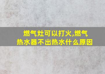 燃气灶可以打火,燃气热水器不出热水什么原因