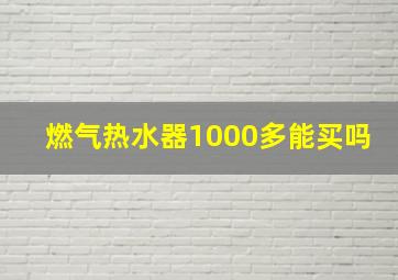 燃气热水器1000多能买吗