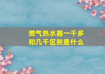 燃气热水器一千多和几千区别是什么