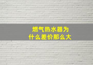 燃气热水器为什么差价那么大