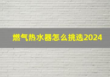 燃气热水器怎么挑选2024