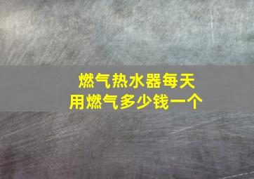 燃气热水器每天用燃气多少钱一个