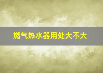 燃气热水器用处大不大