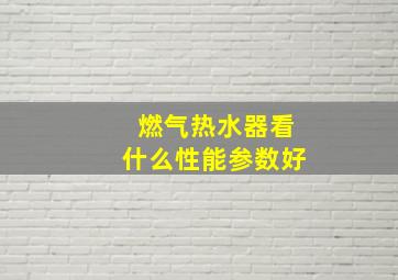 燃气热水器看什么性能参数好