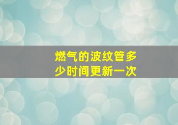 燃气的波纹管多少时间更新一次