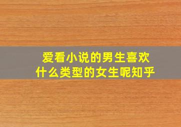 爱看小说的男生喜欢什么类型的女生呢知乎