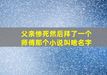 父亲惨死然后拜了一个师傅那个小说叫啥名字