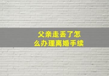 父亲走丢了怎么办理离婚手续