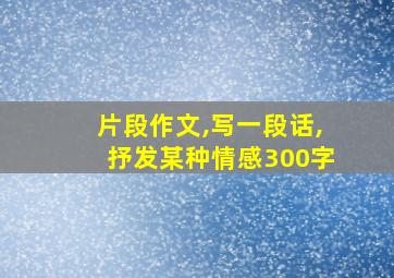 片段作文,写一段话,抒发某种情感300字