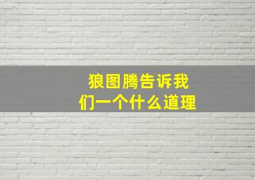 狼图腾告诉我们一个什么道理