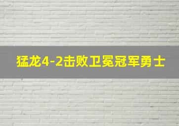 猛龙4-2击败卫冕冠军勇士