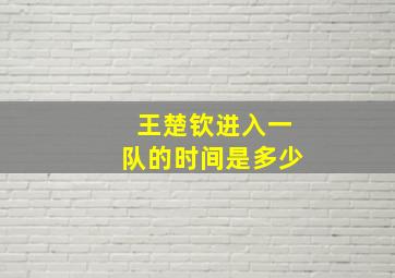 王楚钦进入一队的时间是多少