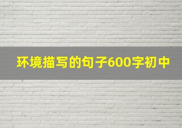 环境描写的句子600字初中