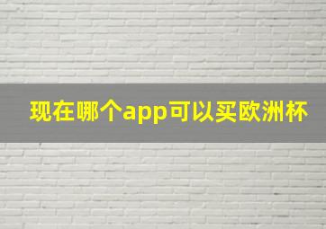 现在哪个app可以买欧洲杯