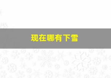 现在哪有下雪