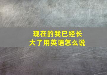 现在的我已经长大了用英语怎么说