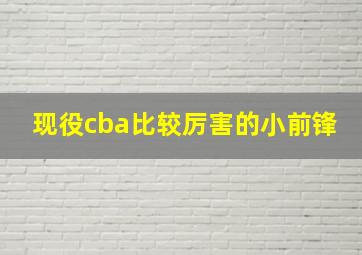 现役cba比较厉害的小前锋