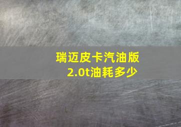 瑞迈皮卡汽油版2.0t油耗多少