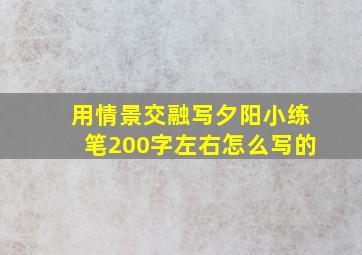 用情景交融写夕阳小练笔200字左右怎么写的