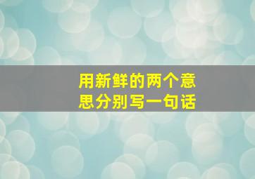 用新鲜的两个意思分别写一句话