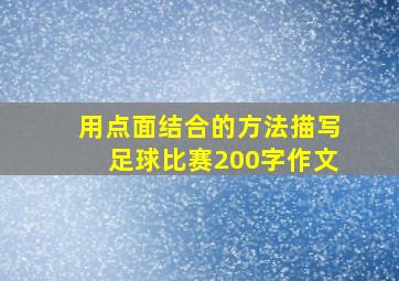 用点面结合的方法描写足球比赛200字作文