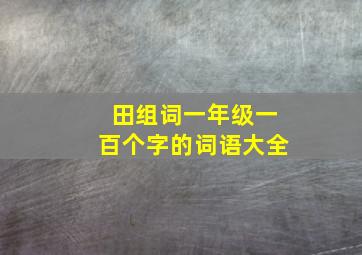 田组词一年级一百个字的词语大全