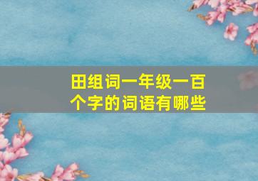 田组词一年级一百个字的词语有哪些