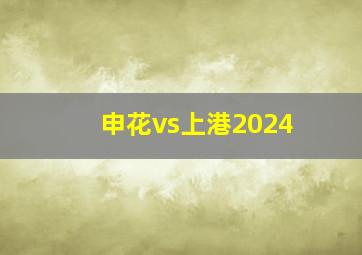 申花vs上港2024