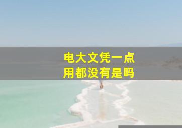 电大文凭一点用都没有是吗