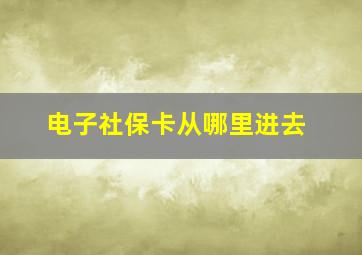 电子社保卡从哪里进去