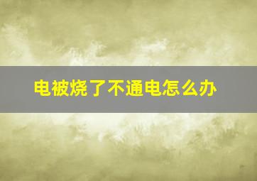 电被烧了不通电怎么办