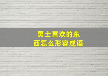 男士喜欢的东西怎么形容成语