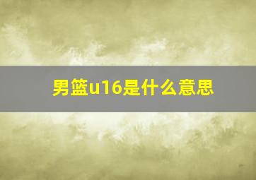 男篮u16是什么意思