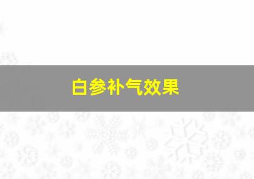 白参补气效果