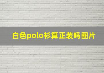 白色polo衫算正装吗图片