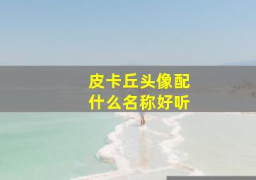 皮卡丘头像配什么名称好听