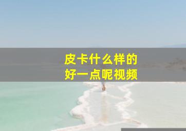 皮卡什么样的好一点呢视频